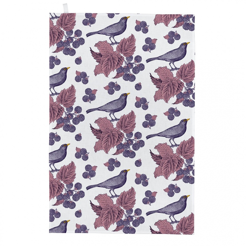 Blackbird & Bramble Print Tea Towel Thornback & Peel